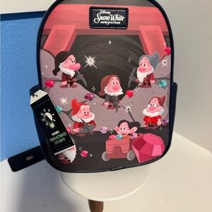 Bioworld Snow White Dwarfs Backpack - Pink, Red, Black
